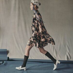 Erdem floral 100% silk cape mini dress 4